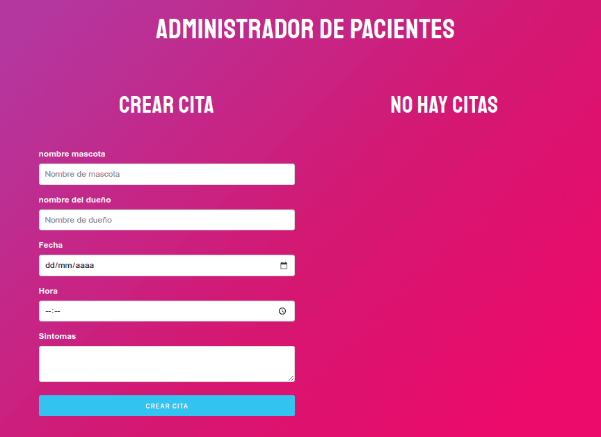 Administration-of-pacient-page